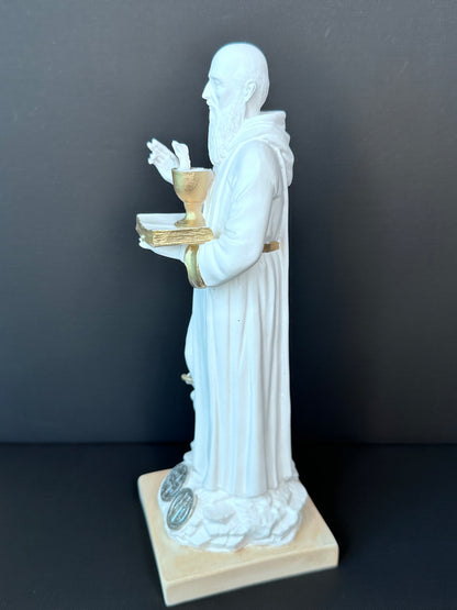 Statue of Saint Benedict white