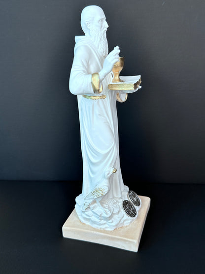 Statue of Saint Benedict white