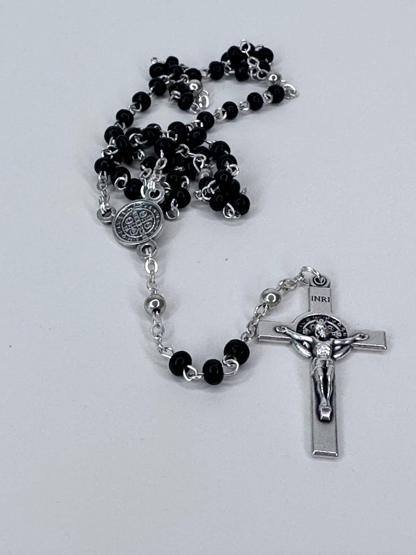 Saint Benedict Rosary Black, small and discreet