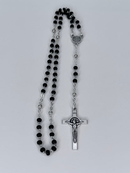 Saint Benedict Rosary Black, small and discreet