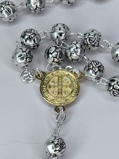 Saint Benedict Rosary Rose Beads