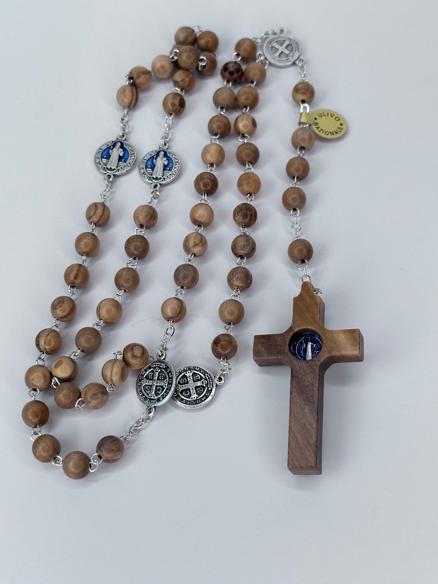 Rosario di San Benedetto in legno di ulivo