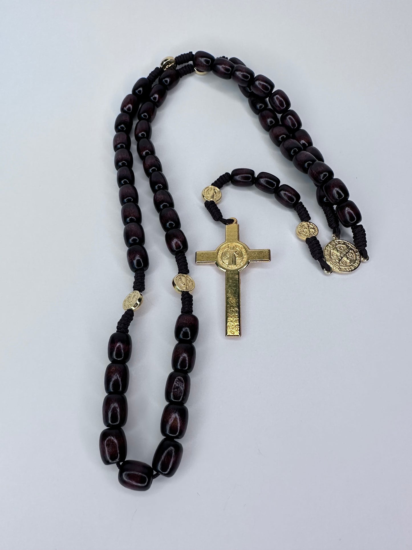 Saint Benedict Rosary Dark Brown