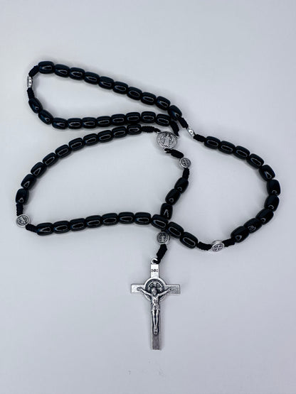 Saint Benedict Rosary Black wood