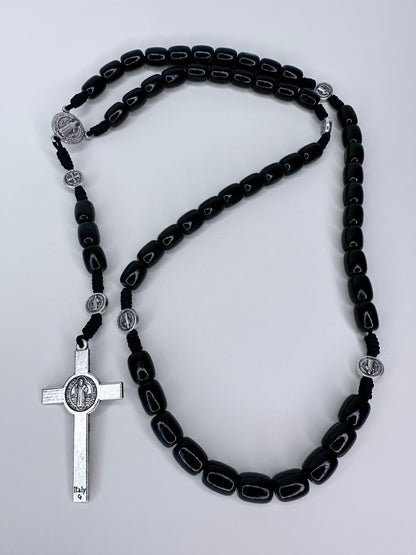 Saint Benedict Rosary Black wood
