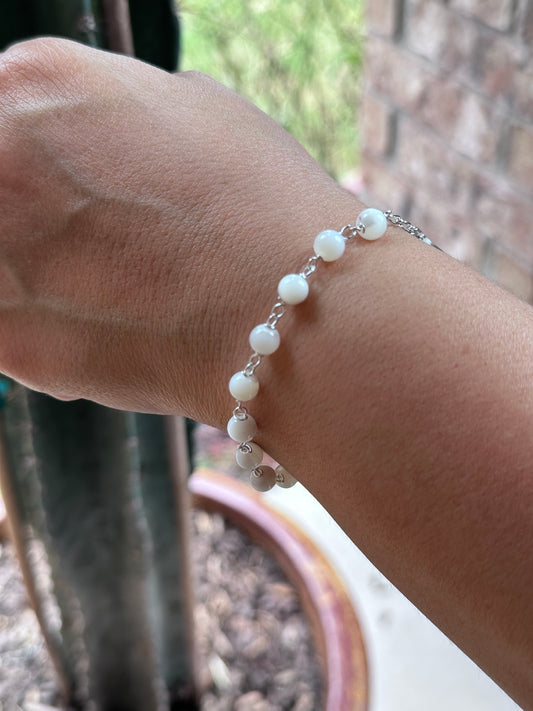 Bracciale Rosario Argento 925/Madreperla 