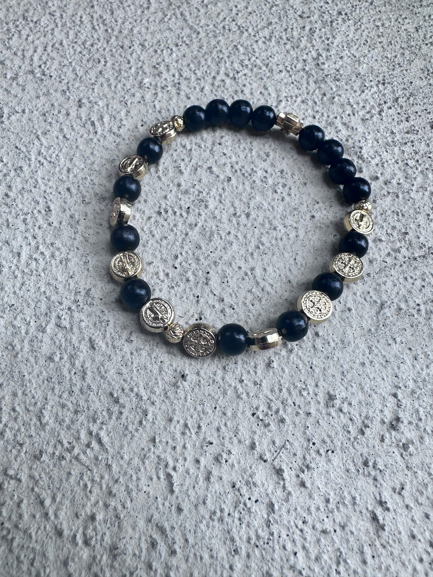 Bracciale San Benedetto Perline Nere 