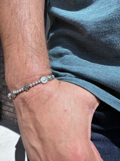 Saint Benedict Elastic Bracelet Metal