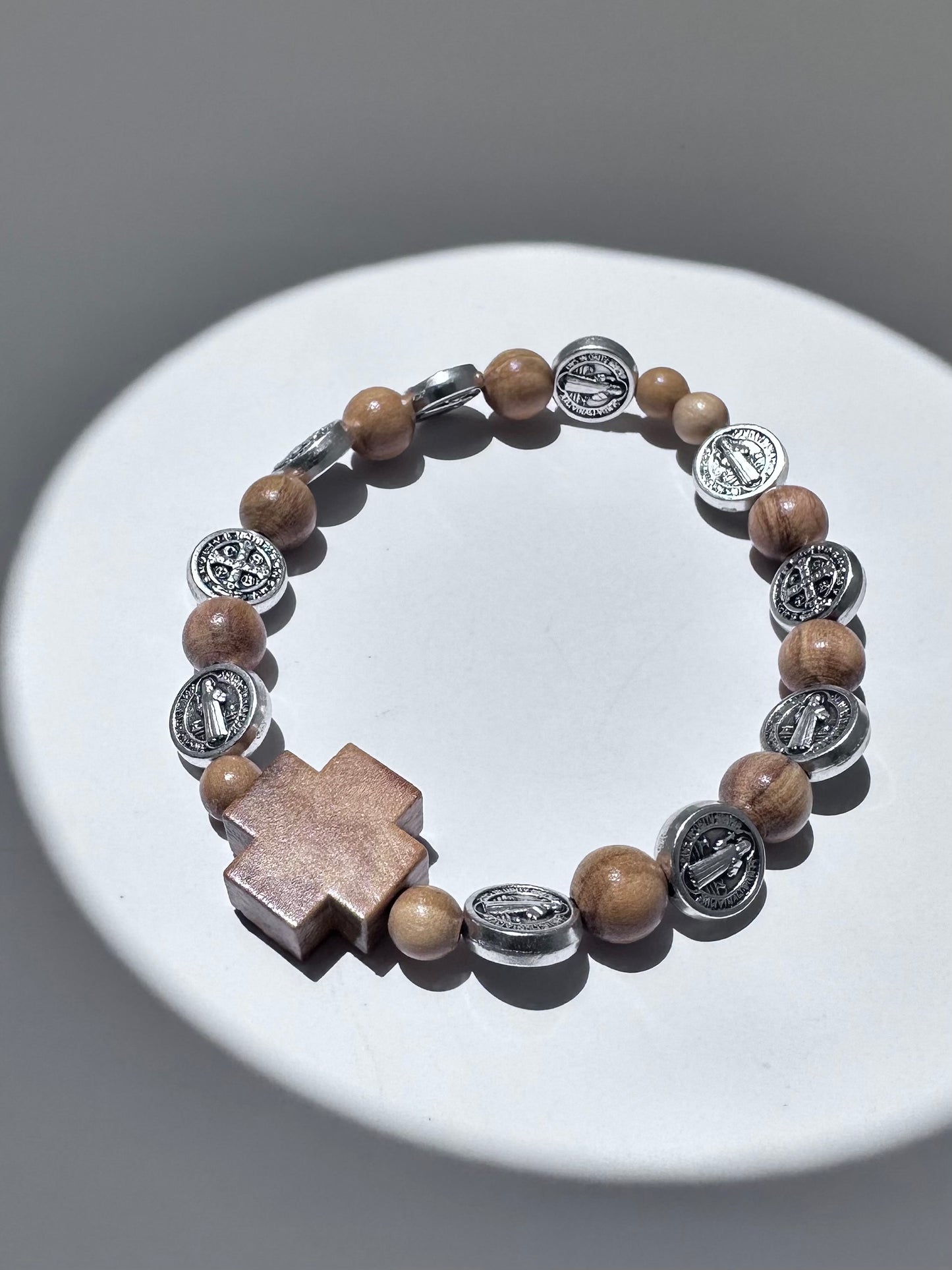 Saint Benedict Bracelet Wood Beads