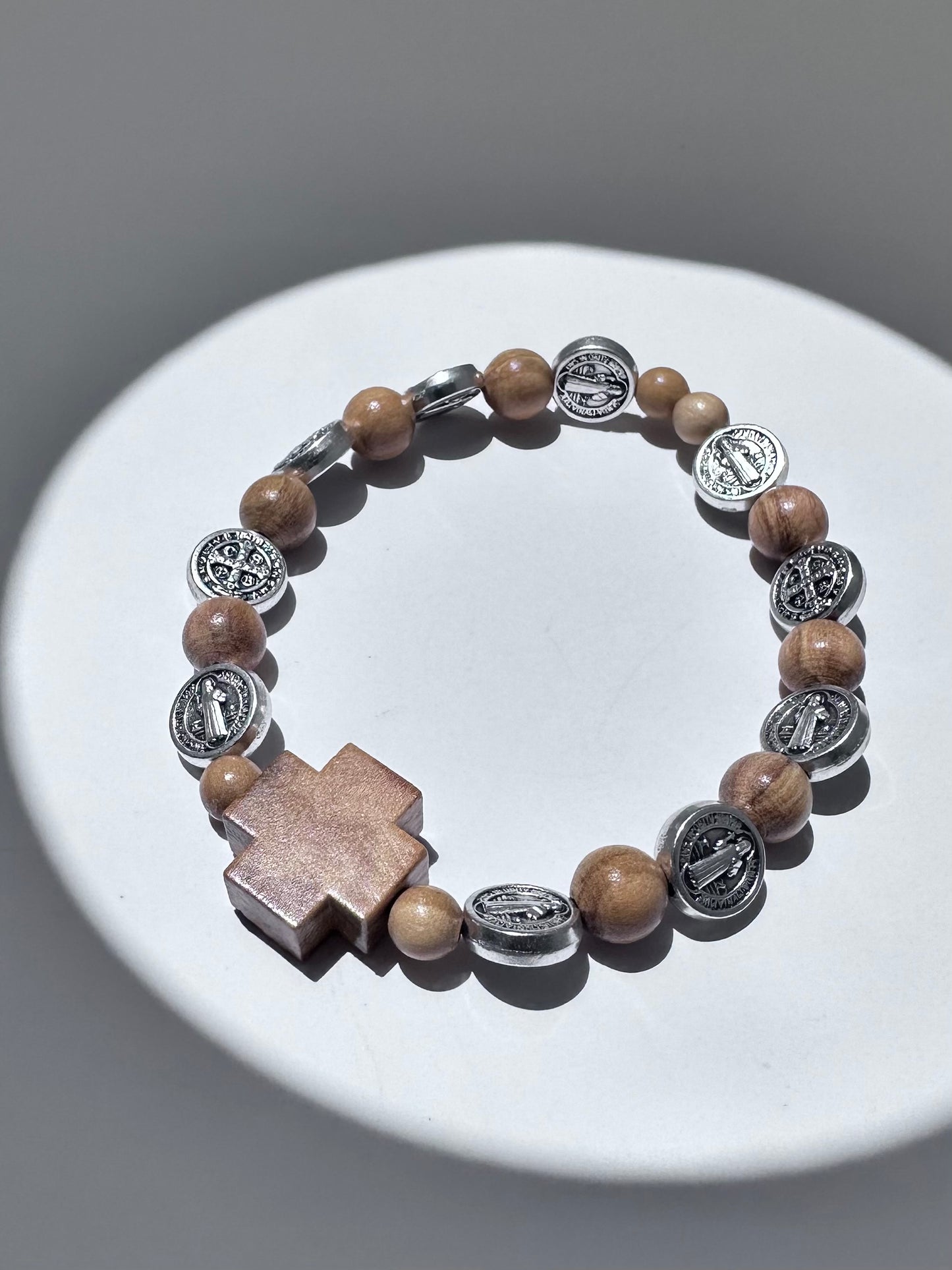 Pulsera San Benito Cuentas Madera
