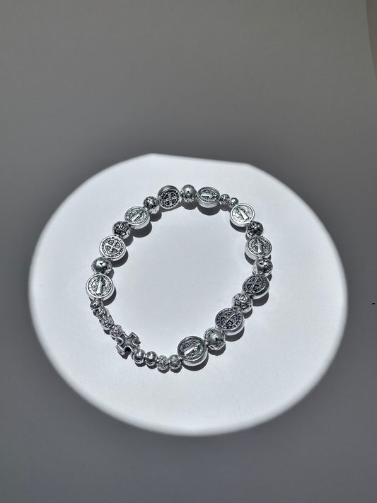 Bracciale elastico San Benedetto in metallo
