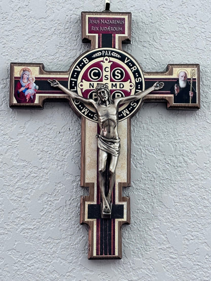 Crocifisso di San Benedetto 11x8 pollici