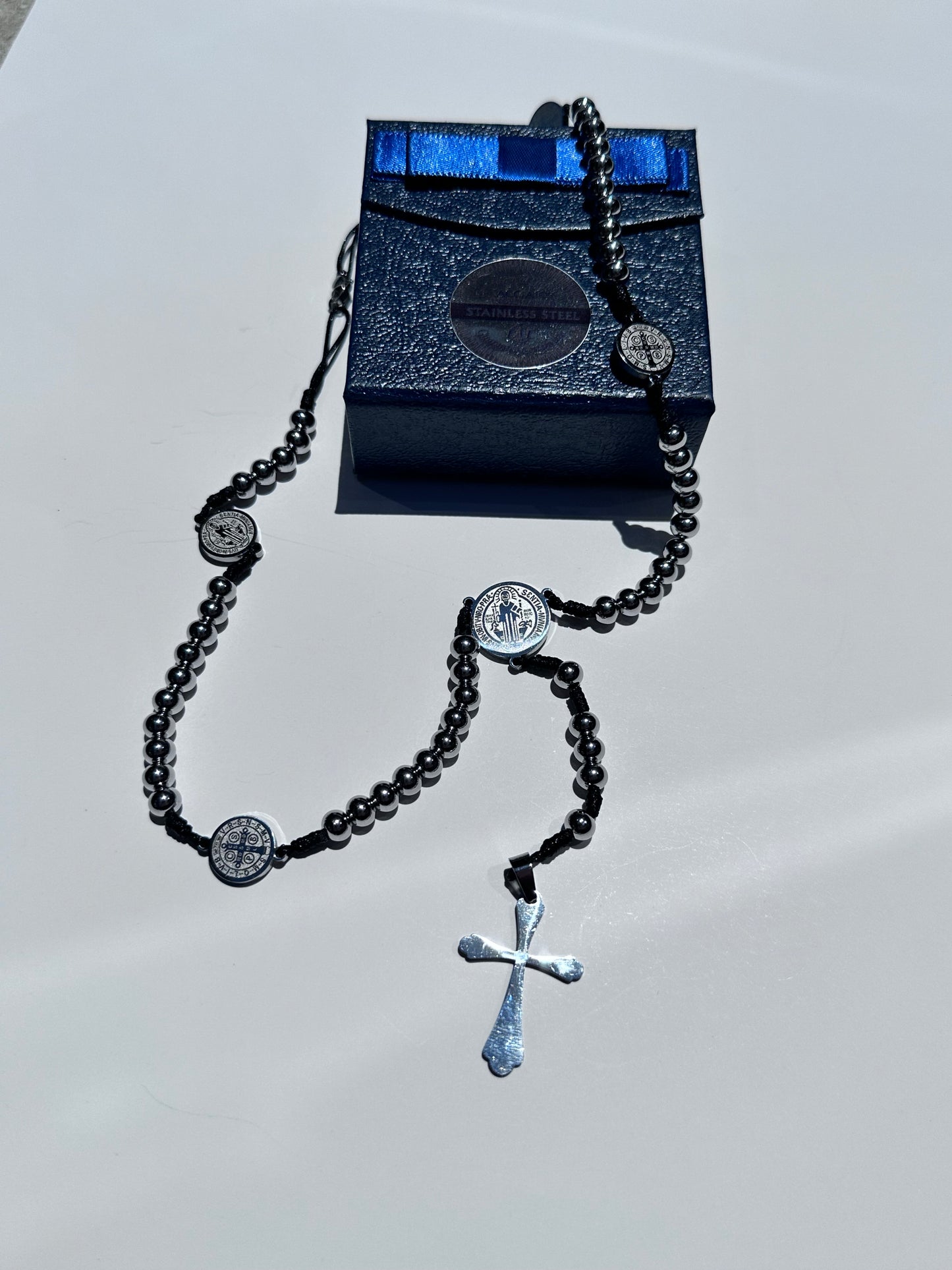 Collana Rosario di San Benedetto in Acciaio Inossidabile