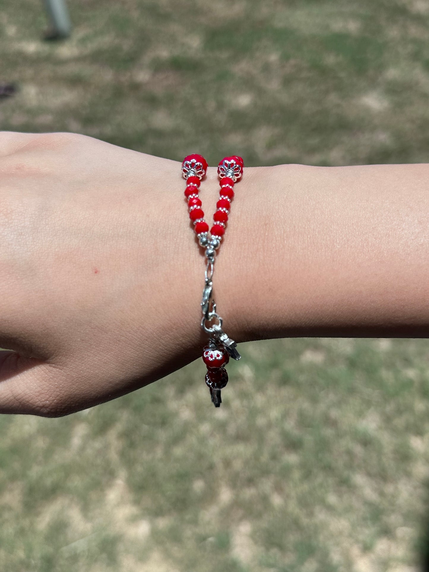 Bracciale Rosario medaglia miracolosa Rosso
