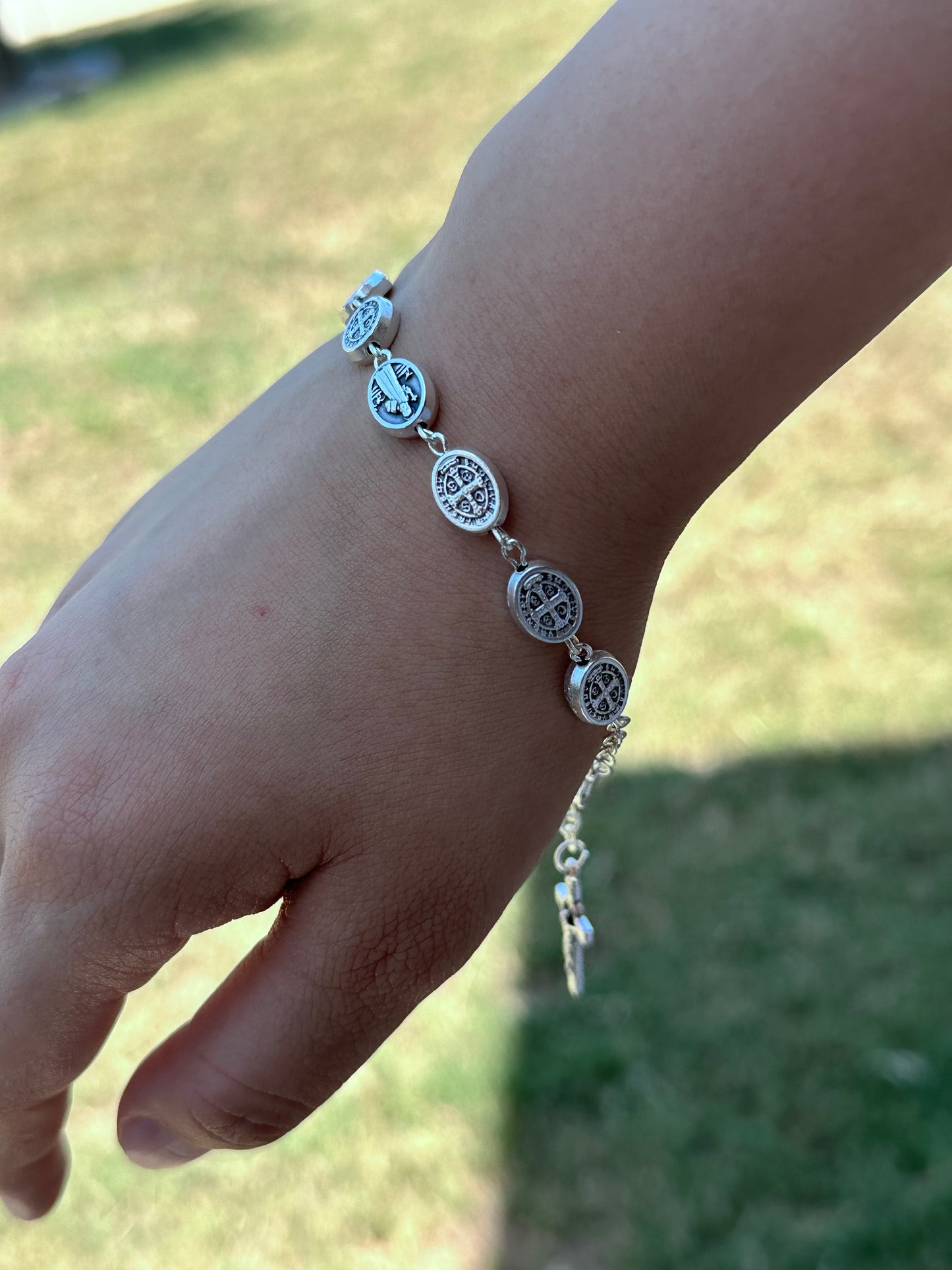 Saint Benedict Bracelet Medal-Oval Metal