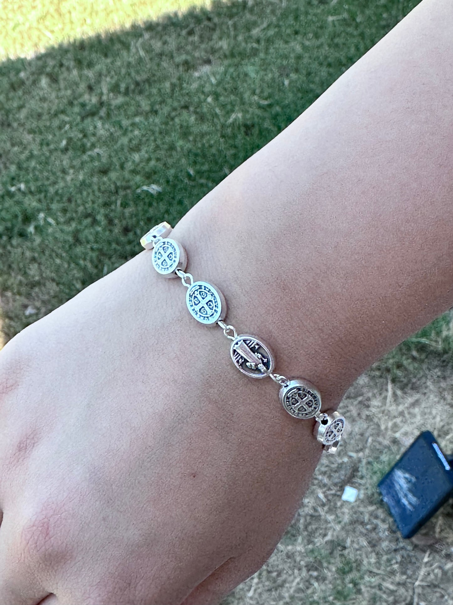 Saint Benedict Bracelet Medal-Oval Metal