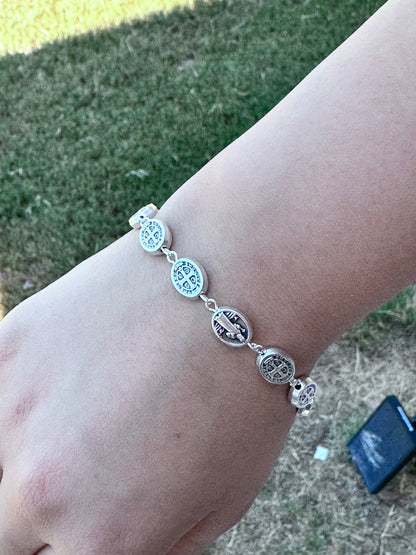 Saint Benedict Bracelet Medal-Oval Metal