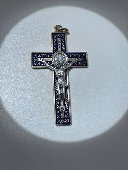 Saint Benedict Crucifix Golden/Blue Color