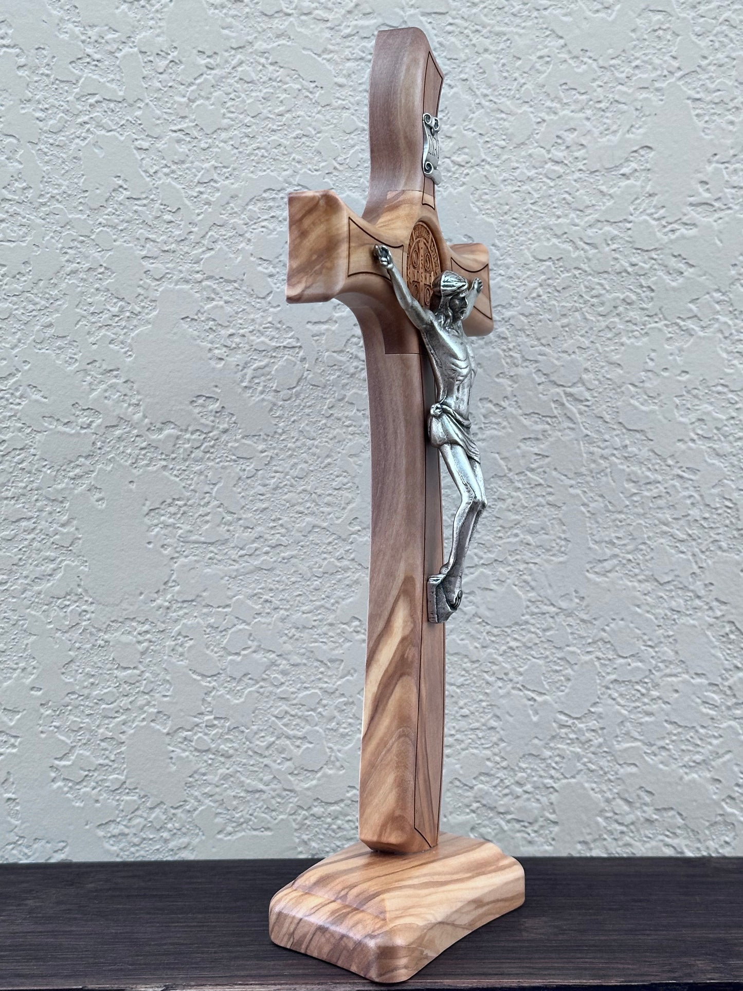 Saint Benedict Crucifix Made of Olive Wood