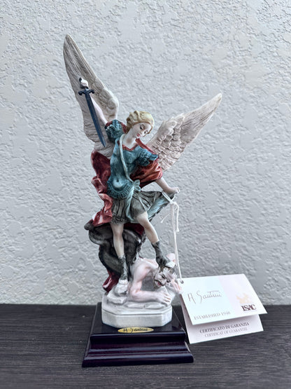 St. Michael archangel statue made of marble dust, size 8.6 inches