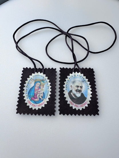 Saint Padre Pio's Scapular 2.5 inch x 2 inch