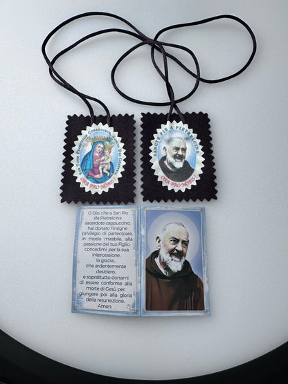 Saint Padre Pio's Scapular 2.5 inch x 2 inch