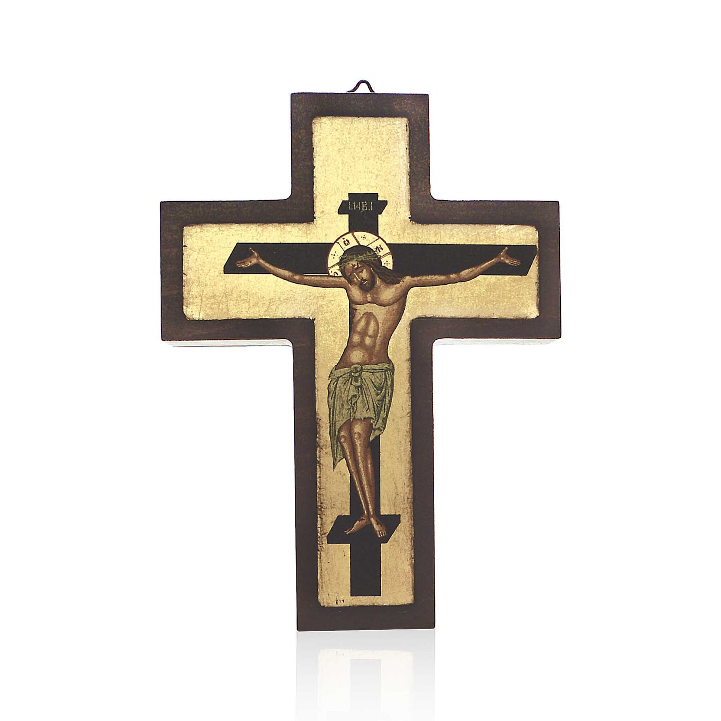 Cruz de madera griega con serigrafía, tamaño 7,5 x 5,5 pulgadas
