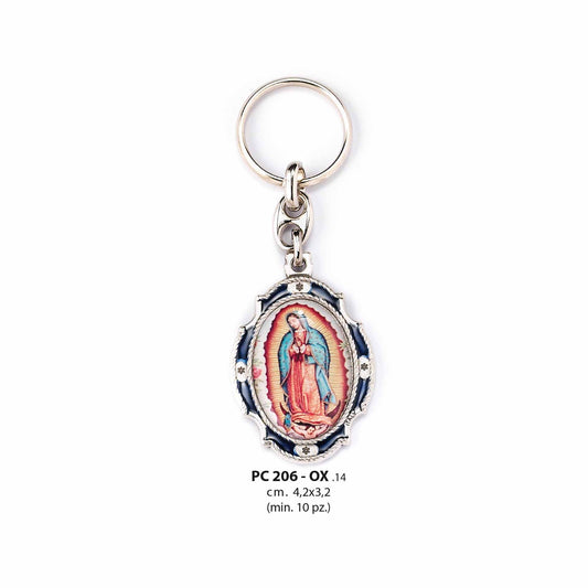 Llavero Metálico con la Imagen de Nuestra Señora de Guadalupe