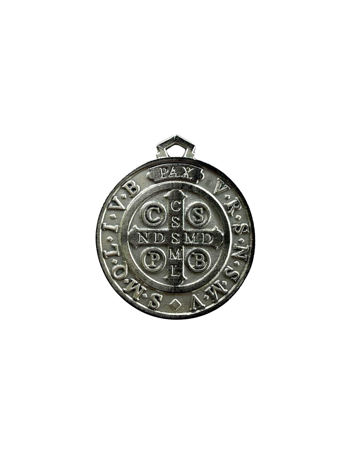 Silver‑Tone Saint Benedict Medal – 1.5 Inches Abbazia di San Benedetto in Monte, Norcia)