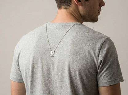 Scapolare della Madonna del Monte Carmelo e del Sacro Cuore di Gesù in argento 925 - 35 pollici di circonferenza