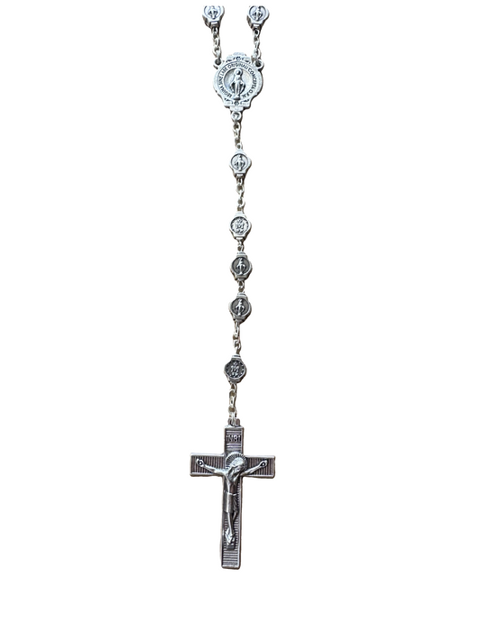 Metal Rosary with Miraculous Medal Beads