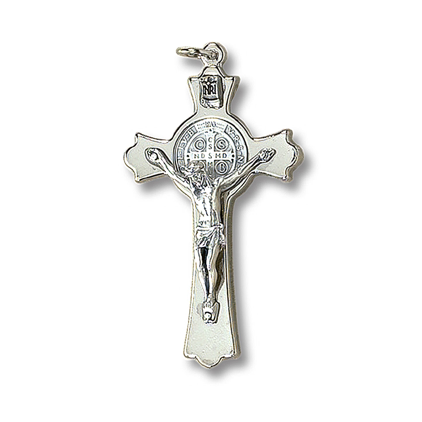 Saint Benedict Cross Silver Metal