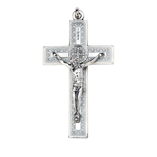 Saint Benedict Crucifix Silver/white