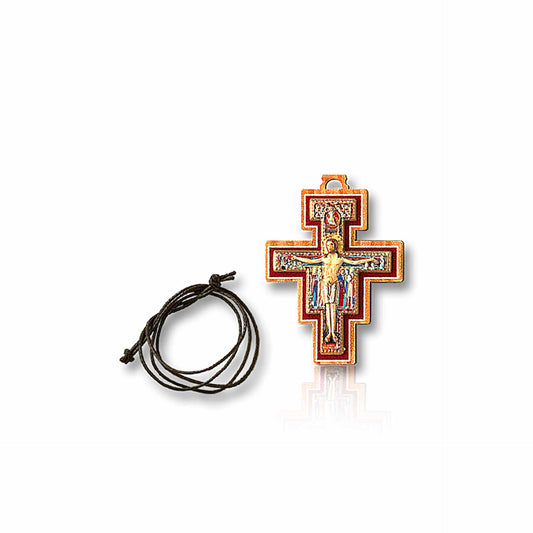 Saint Damian Cross in olive wood 2 inches