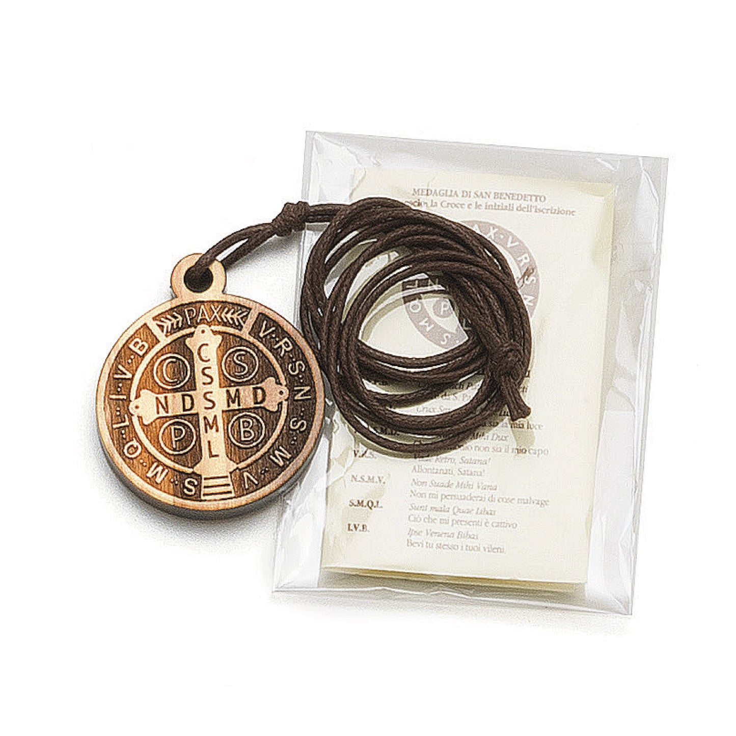 Medalla de San Benito de madera de olivo