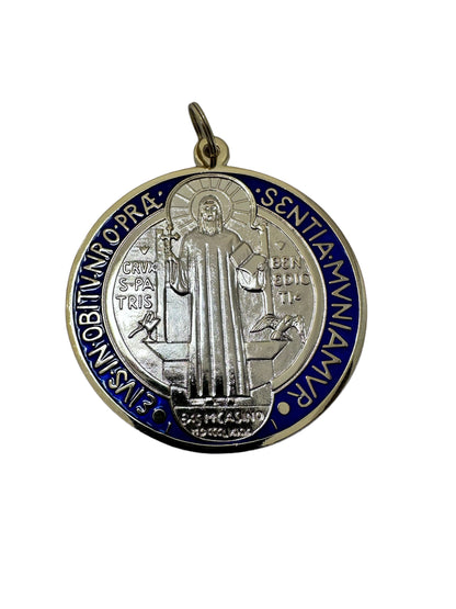 Medallón San Benito Color Dorado 9 Cm