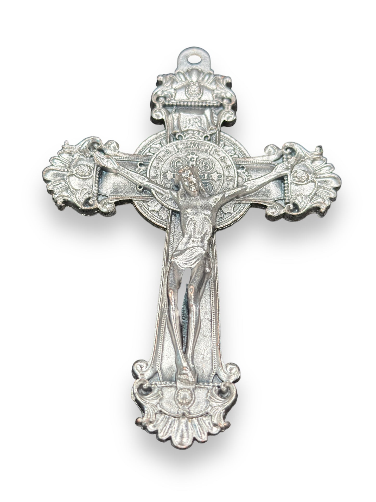 Crucifixes and Center Pieces 3 Each Silver Finish for Rosary