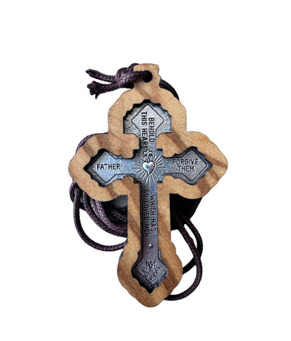 The Pardon Crucifix Necklace Olive Wood