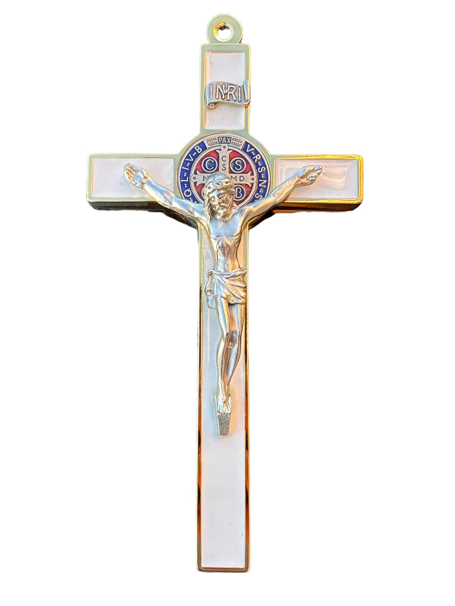 Saint Benedict Cross White Color 7.87 inch