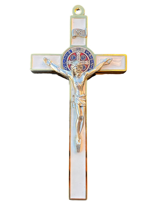 Saint Benedict Cross White Color 7.87 inch