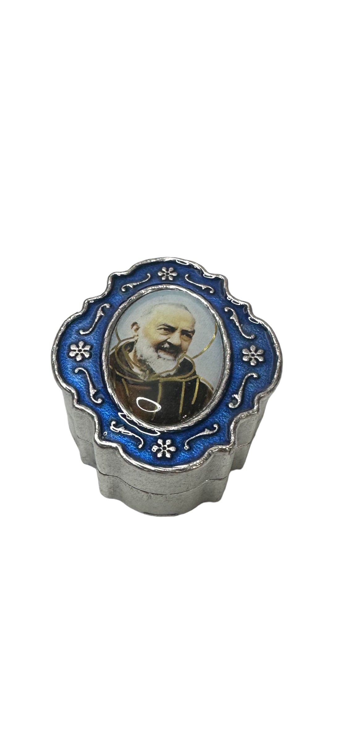 Pulsera San Padre Pío/Medalla Milagrosa de metal mm.8 con portadécadas