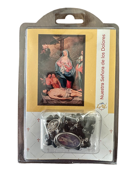 Rosario Nuestra Señora de los Dolores con Cuentas de Madera