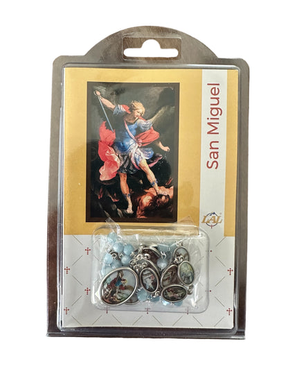 Rosary of Saint Michael the Archangel with Imitation Mother of Pearl Beads
