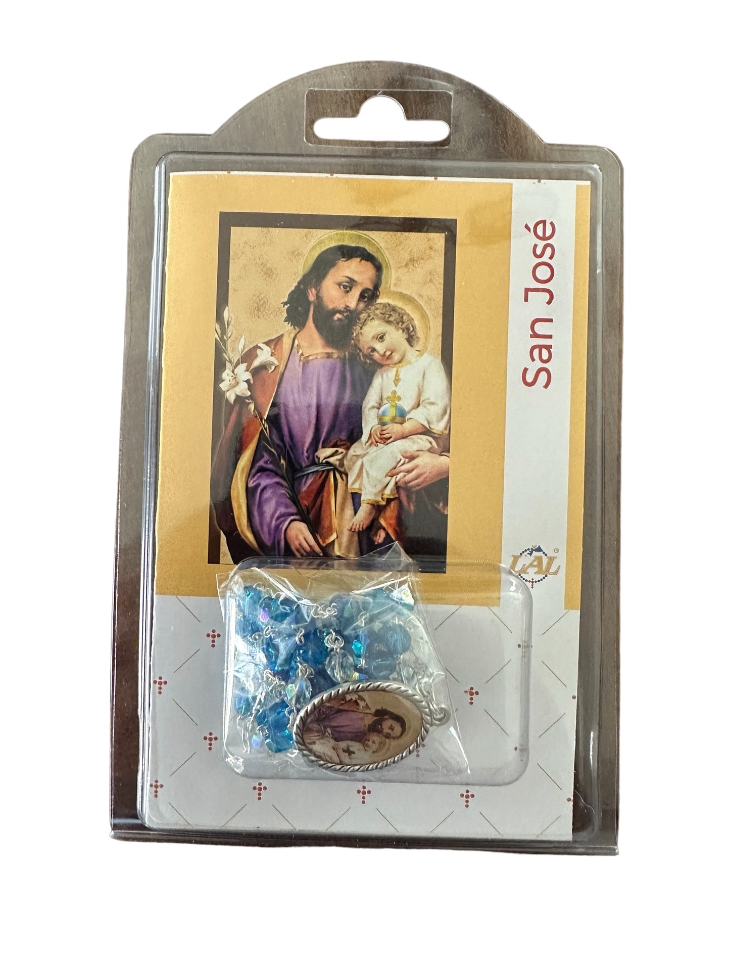 Rosario di San Giuseppe con grani in semicristallo