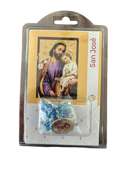 Rosario di San Giuseppe con grani in semicristallo