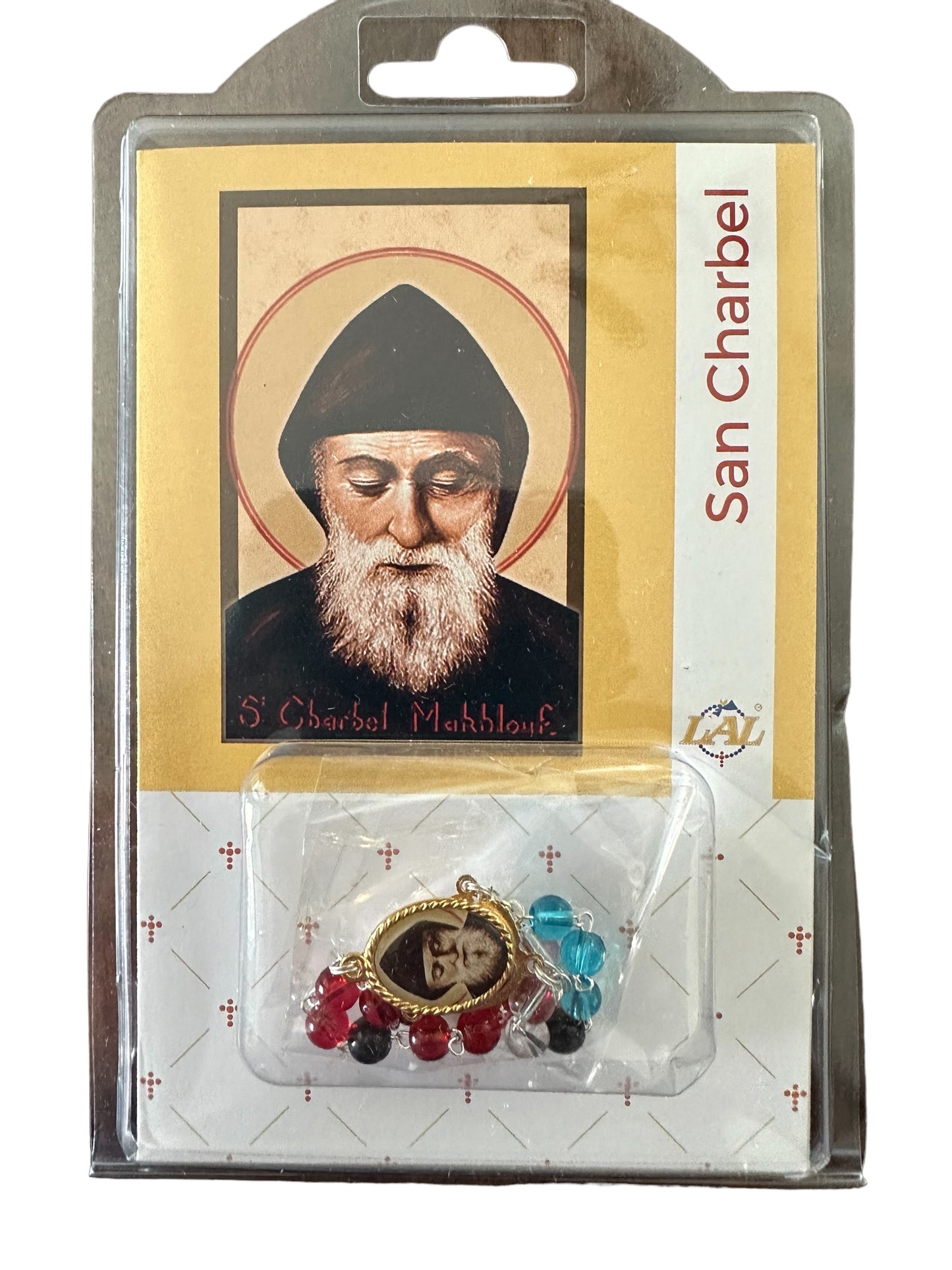 Rosario San Charbel con Cuentas de Vidrio