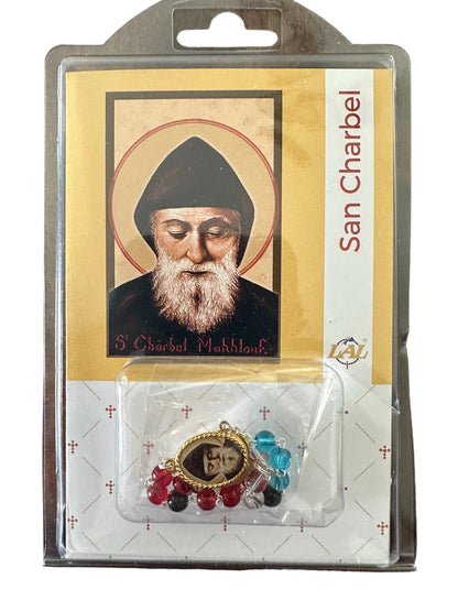 Rosario San Charbel con Cuentas de Vidrio