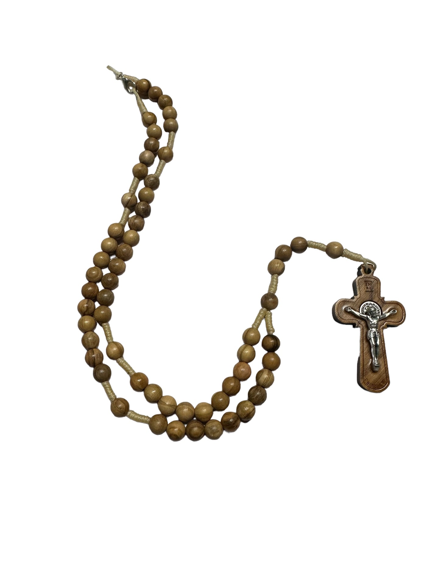 COLLANA ROSARIO IN LEGNO D'ULIVO SAN BENEDETTO