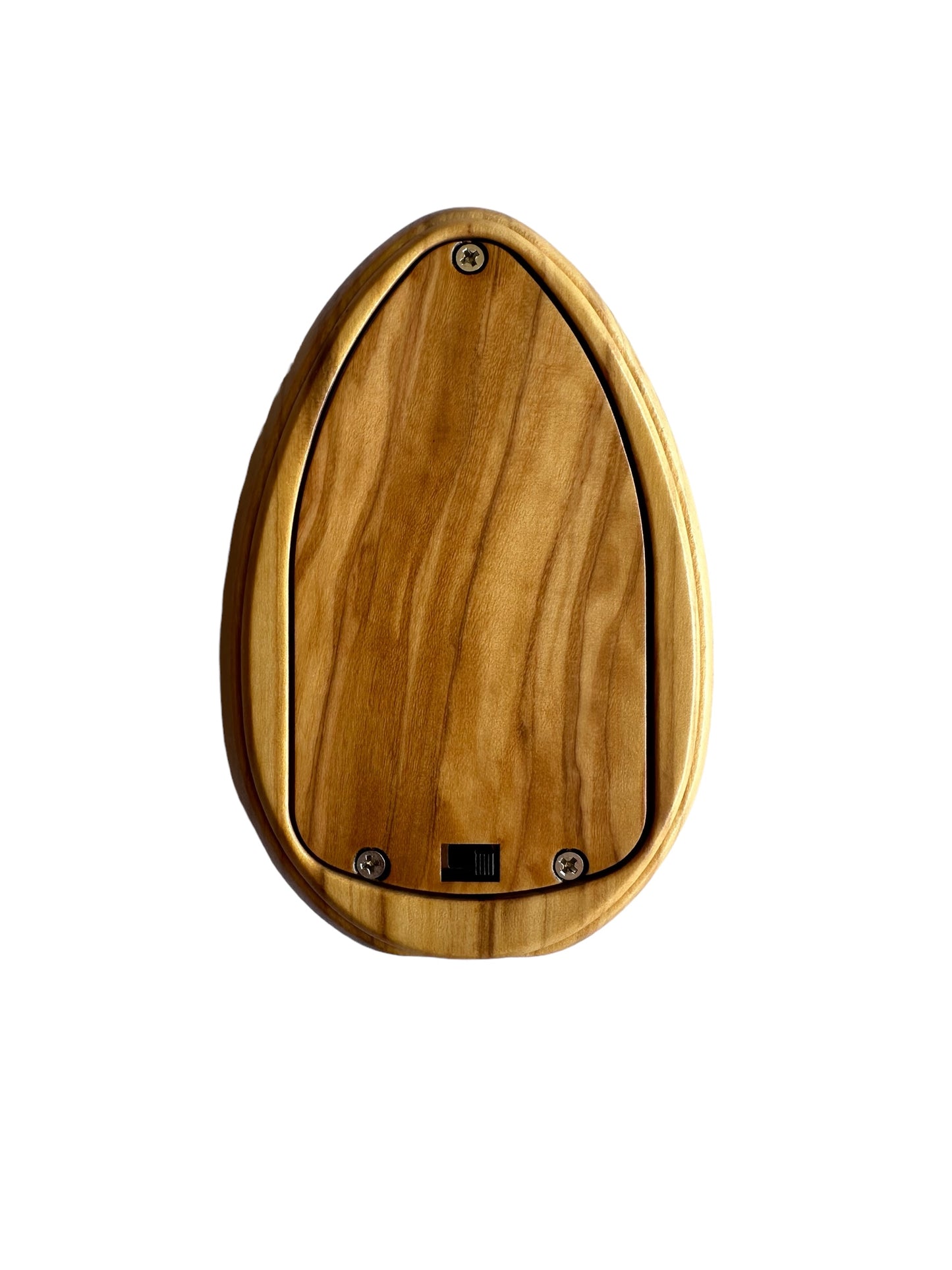 Olive Wood Niche With a Statuette of Saint Benedict with Light/Size: 4 Inches