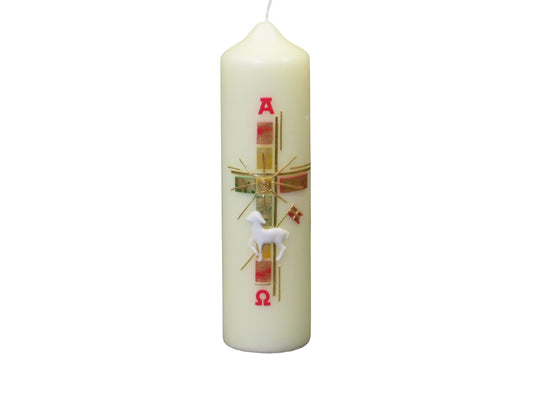 Paschal Candle Alpha (Α) and Omega (Ω) 8.5x 2 1/4 Inches